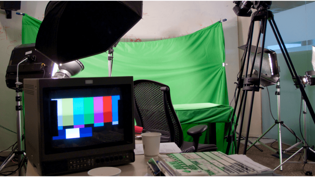 Green screen studio setup