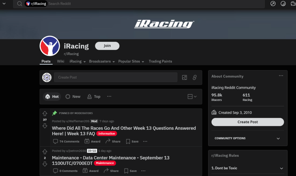 iRacing on Reddit