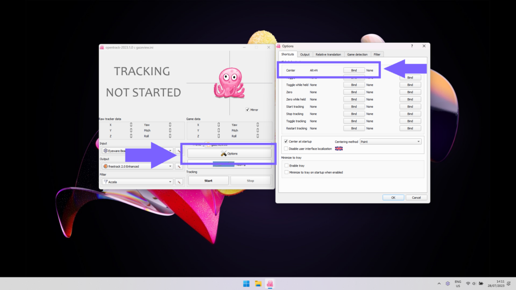 OpenTrack Options