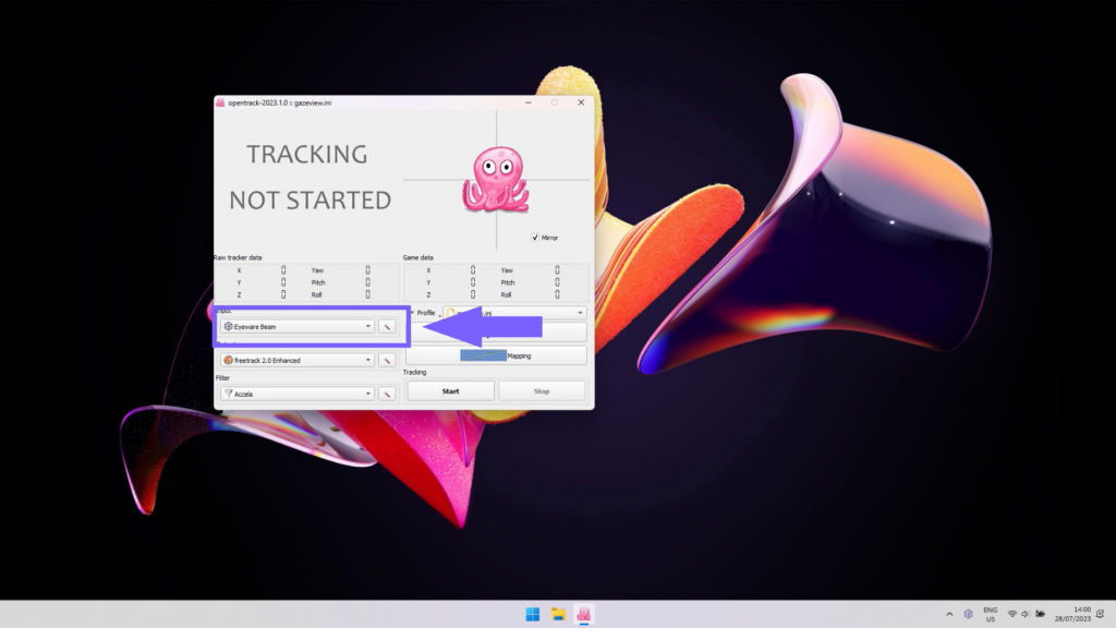 Eyeware Beam as input to OpenTrack