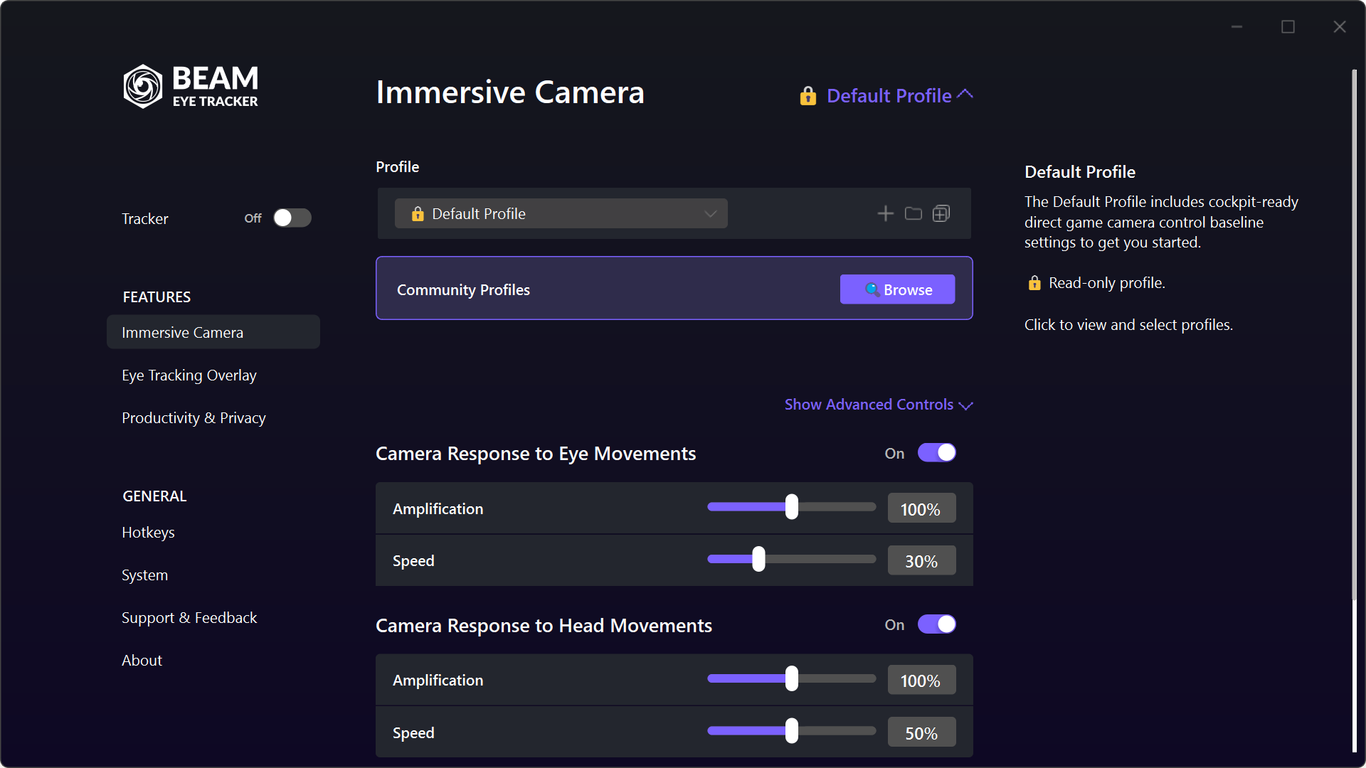 Immersive Camera: Default Profile